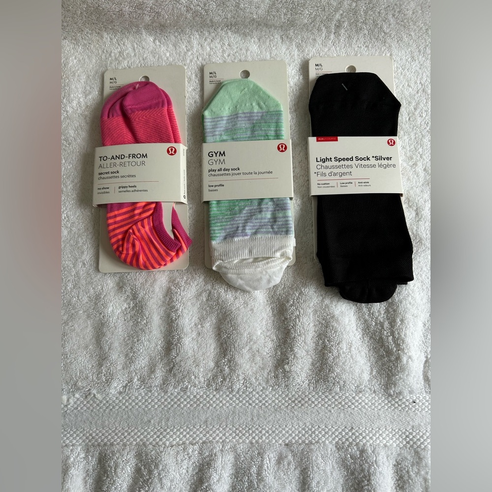 Lot of 3 Lululemon Socks